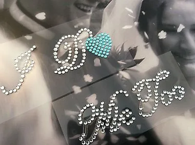 I Do + Me Too Set Wedding Shoe Sticker Crystal Blue Heart Rhinestone Applique • $6.02