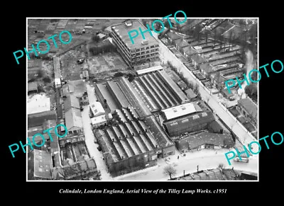 OLD LARGE HISTORIC PHOTO COLINDALE LONDON ENGLAND THE TILLEY  LAMP WORKS C1951 • $8.50