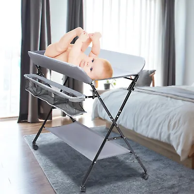 New Baby Changing Table Portable Folding Diaper Station Infant Nursery Gray  • £42