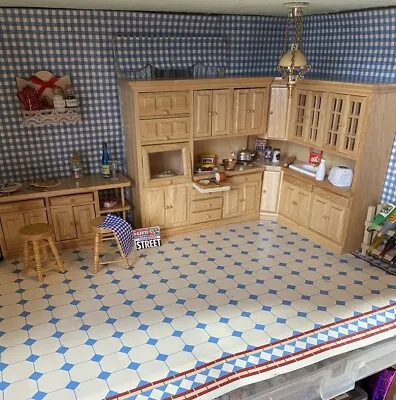 £34.99 • Buy Dolls House Pine Kitchen Units And Lots Of Accessories