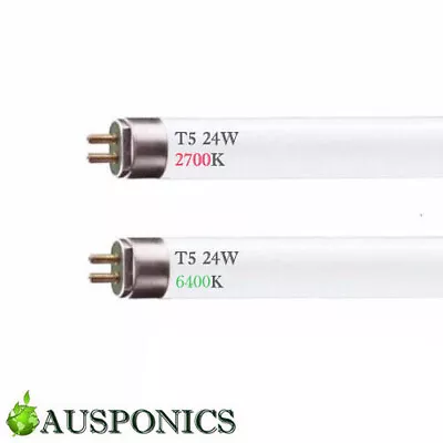 24W 2700K & 6500K T5 FLUORESCENT TUBES Hydroponics Grow Light For Hydro 22/24 • $31.01