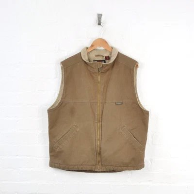 £50 • Buy Vintage Wolverine Workwear Vest Gilet Brown Large