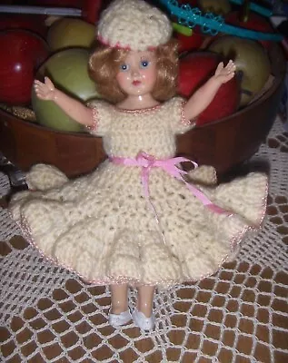 Vintage 7  Blonde Hair Doll In Cute Handmade Outfit • $6.50