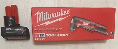 MILWAUKEE M12 3/8” RIGHT ANGLE DRILL 2415-20 W/XC 3.0 BATTERY • $120