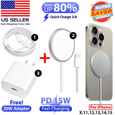 MagSafe Wireless Charger 15W + 20W Apple Charger Magnetic For IPhone 15 14 13 12 • $9.94