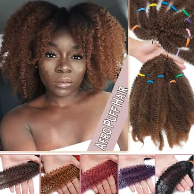 Long 18  Marley Kinky Bulk Crochet Twist Afro Braiding Hair Extension Short Puff • $13.50