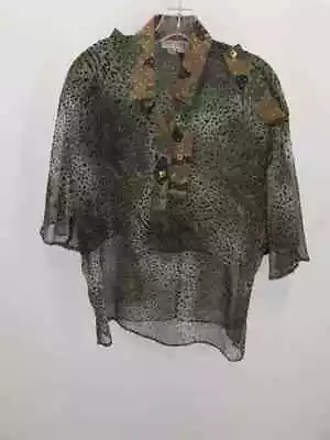 Pre-Owned Vera Cristina Green Size Large Blouse • $39.99