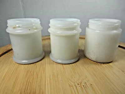 Vintage Lot 3 Cream Medicine Round Milk Glass Jars Bottles Arden And Musterole • $12.99