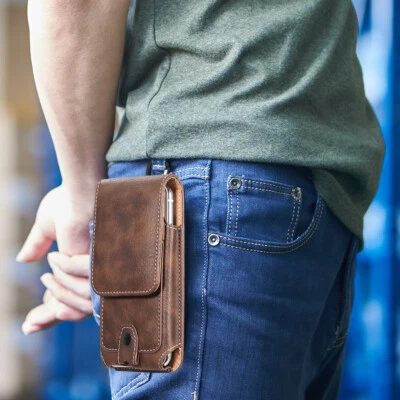 $17.99 • Buy Leather Wallet Case Cover W/Card Holder Cell Phone Holster Belt Clip Loop Pouch