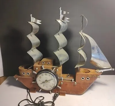 Mastercrafters Yankee Clipper Sailboat Electric Clock Sessions Works. Light Not  • $19.99