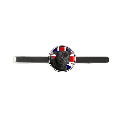 Staffordshire Bull Terrier Dog Union Jack Flag Tie Slide Bar Birthday Gift C274 • £8.99