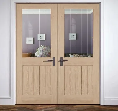 LPD Internal Oak Belize Pair Maker Clear Glazed Doors • £367.45