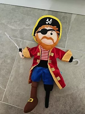 Pirate Hand Glove Puppet. Plush Soft Toy. Fiesta. Sword Hook Eye Patch Hat. • £8.99