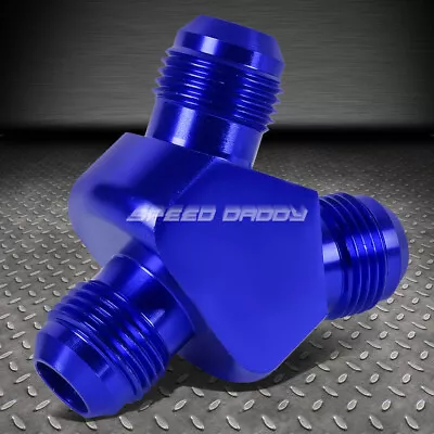 12-an Male Flare Y-block Adapter Coupler-2x 12an Blue Aluminum Fuel/oil Fitting • $4.99