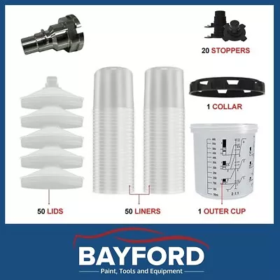Paint Preparation System 650ml Speed Cups Pps Series 4 50 Lids & Liners Sps 4.0 • $91.85
