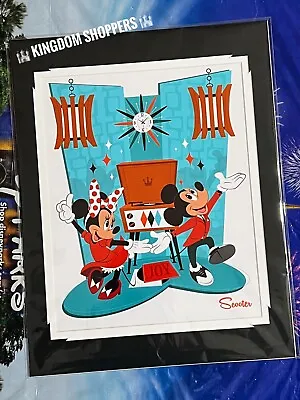 2024 Disney Parks Scooter Burroughs Mickey Minnie Mouse Pure Joy Print 14x18” • £106.99