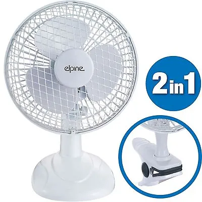 2 In 1 6” Inch Clip On Silent Portable Home Office Desk Air Cooling Cool Fan New • £11.75