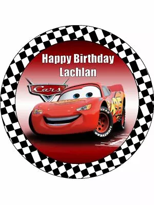 Lightning McQueen Cake Topper Edible Wafer Birthday & Wafer Cupcake Decorations • £8.03