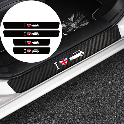 4x For Mini Cooper Countryman Carbon Fiber Car Door Sill Plate Protector Cover • $11.51