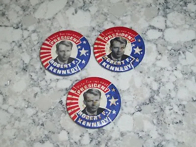 Vintage Robert F. Kennedy Vote For Our Next President Pinback Lot Of 3 • $10