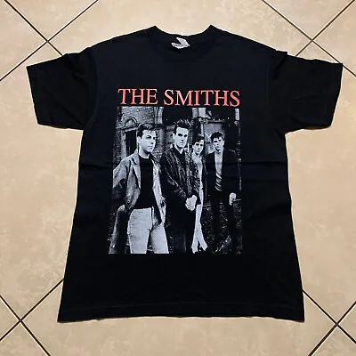 Vintage Y2K The Smiths Band Logo Photo Posed T-Shirt Medium Rock Morrissey VTG • $34.95