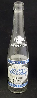 Mil-Kay Vitamin Drink Clear Glass 10 Oz. Bottle St. Louis Mo. • $17.24