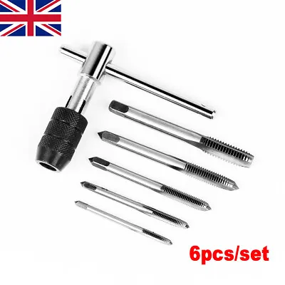 £4.86 • Buy 6X Set Tap Wrench & Chuck T Type Tool T-Handle Metric M3 M4 M5 M6 M8 And Die UK