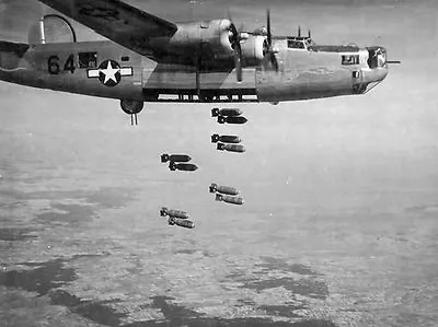 WWII Photo B-24J Liberator Bombing Austria  WW2 World War Two USAAF  / 5037 • $5.99