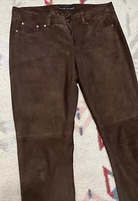 Polo Ralph Lauren Black Label Suede Pants Leather Equestrian Pant Sales Sample • $80