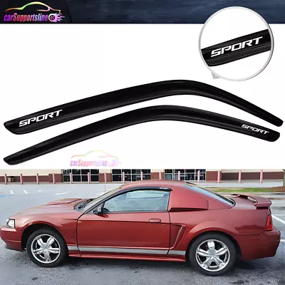 Fit For 94-04 Ford Mustang Window Visor Guard Shade Acrylic W/ Sport Emblem • $39.09