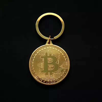 Home Decor Keyring Key Chain Bitcoin Shape Birthday Round Zinc Alloy Arts Crafts • $11.39