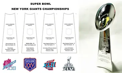 New York Giants Super Bowl Vince Lombardi Trophy Height 9.5  Fast Shipping • $59.88