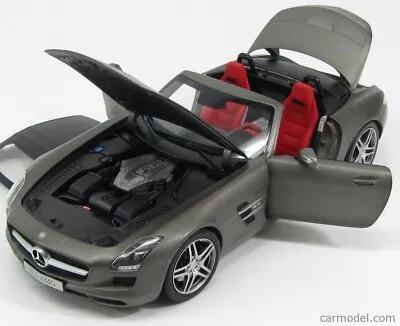 Minichamps Mercedes SLS AMG 6.3 Roadster MONZA GREY 1:18 Dealer Edition Rare! • $109