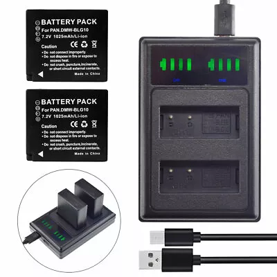 2 Battery+ USB Charger For Panasonic Lumix DC-TZ90 DC-TZ95 DMW-BLE9 E DMW-BLG10E • £23.99