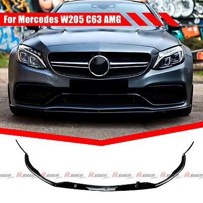 Glossy Black Front Bumper Lip Splitter For Mercedes Benz W205 C63 AMG S 15-2021 • $79.99