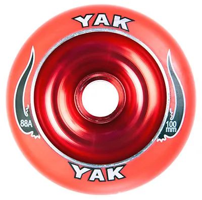 Metalcore Scooter Wheel 100mm X 88a YAK SCAT Red 2 Wheels With ABEC7bearings • $14.95