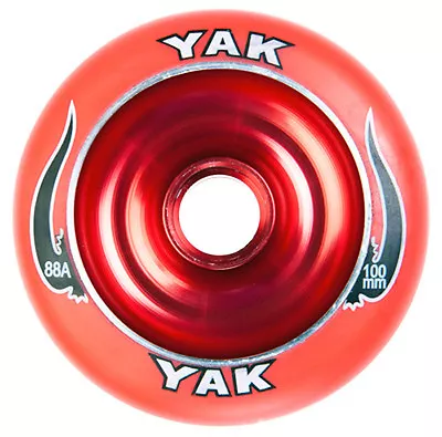 Metalcore Scooter Wheels 110mm X 88a 2 Red YAK SCAT With ABEC7 Bearings • $14.95