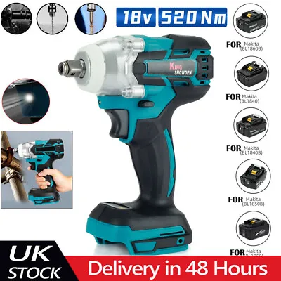 520Nm Brushless Cordless Impact Wrench 1/2  Drive Replace For Makita 18V Battery • £21.45
