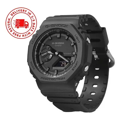 Casio G-Shock GA-2100-1A1 Tough Solar Carbon Core Black Alarm WR20BAR Mens Watch • $159.49