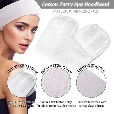4 Pcs 80% Cotton Terry Cloth Spa Facial Headband Head Wraps For Women (AH1003x4) • $15.95