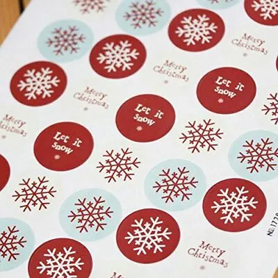 East Of India Merry Christmas Sticker Sheet |  Snowflakes Festive Crafts X40 • £2.48