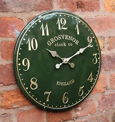 £21.95 • Buy Garden Wall Station Clock Outdoor Indoor Green  Hand Painted Church Clock 38cm