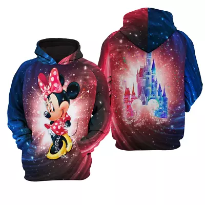 Minnie Mouse Galaxy 3D HOODIE Halloween Gift Christmas Gift Best Price US Size • $38.94