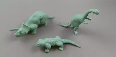 Marx Small Dinosaurs 1950s Green Plastic Prehistoric Playset Vintage Lot Of 3 • $14.99