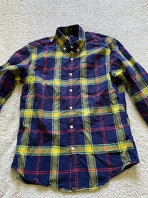 J.Crew Oxford Men Flannel Plaid Long Sleeve Button-Down Shirt Multicolor Size M • $20.99