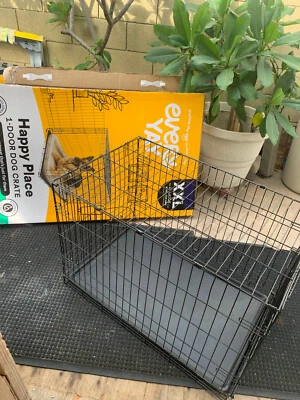 $49.99 • Buy 46 L X-Large Pet Dog Cage Strong Metal Crate Kennel Playpen With Divider&Tray
