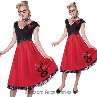 $44.95 • Buy CL162 Rock And Roll Sweetheart Womens 50s 60s Grease Fancy Dress Costume Outfit
