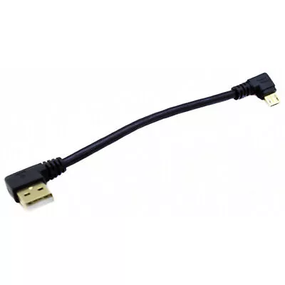 90 Degree Right Angle Micro USB To Left Angle USB A Male F9X6 Charge Cable Z6N1 • $1.64