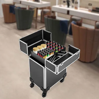 Professional Rolling Makeup Train Case Makeup Storage Organizer Cosmetic Trolley • $59.85