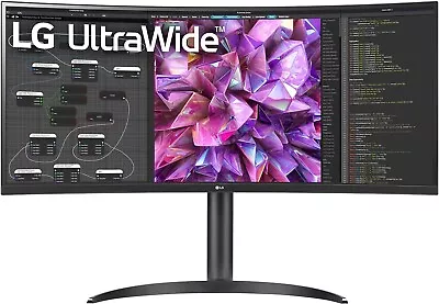 Lg Ultrawide 34wq75c-b Ultra Wide Quad Hd 1440p Curved 34  Ips Led Monitor Hdmi • £415